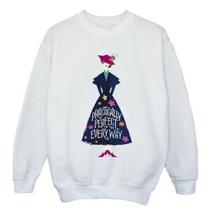 Mary Poppins Girls Practically Perfect In Every Way Standing Sweatshirt / White
